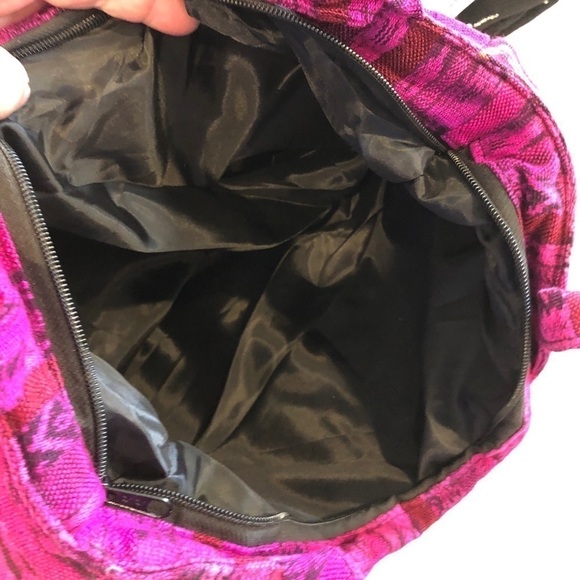 NEW Boho Barbie Magenta, Pink, Purple & Red Embroidered Floral Double Handle Bag - Picture 4 of 4